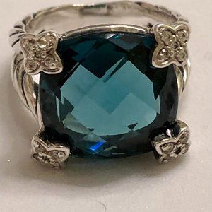 DAVID YURMAN LONDON BLUE RING WITH DIAMOND ACCENTS